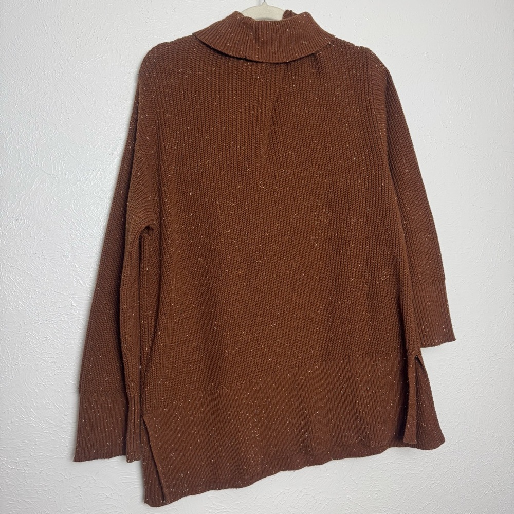 LOFT New With Tags Rich Brown Turtleneck Oversized Sweater - Picture 3 of 10